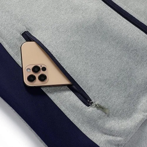 Miniatura 7 de Guanzizai Conjunto deportivo casual de manga larga para hombre, conjunto deportivo con cremallera completa, chaqueta deportiva y pantalones