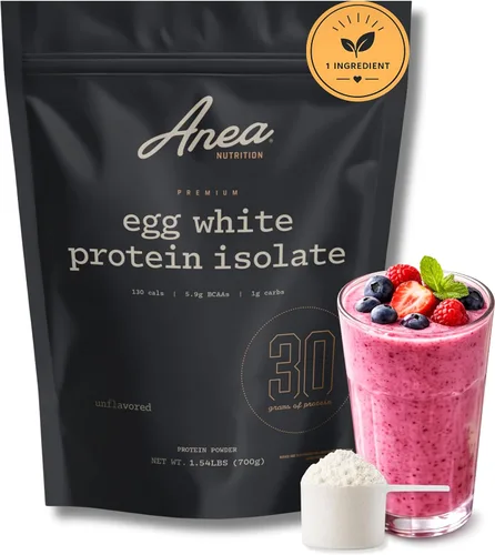 Polvo de proteína aislada de anea, proteína de clara de huevo, 1.06 oz de proteína por porción, clara de huevo, aislada, sin gluten, sin soja, sin