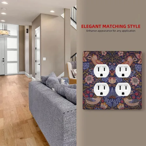 Miniatura 475 de Placa Decorativa de Pared de Granja Rústica con Cuerno de Madera para Puerta de Granero 1 Banda Duplex Cubiertas de Toma Eléctrica Soltera