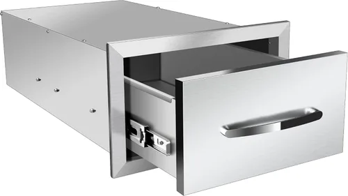 Cajón individual para cocina al aire libre, 14 pulgadas de ancho x 8.5 pulgadas de alto x 23 pulgadas de profundidad, cajones de acceso de acero