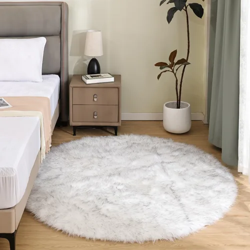 Miniatura 15 de Latepis - Tapete rectangular de piel sintética tipo lana de oveja suave, esponjosa y lavable para sala de estar, dormitorio, sala de juegos o Blanco