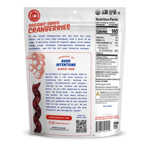 Miniatura 2 de Hecho en la Naturaleza de frutas secas orgánicas, arándanos, bolsas de 5 oz (6 unidades) – vegano, sin OMG, sin sulfatado