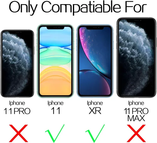 Miniatura 2 de Mkeke - Protector de pantalla para iPhone 11/XR, paquete de 3 unidades de vidrio templado [dureza 9H] [marco de fácil instalación] [tacto sensible]