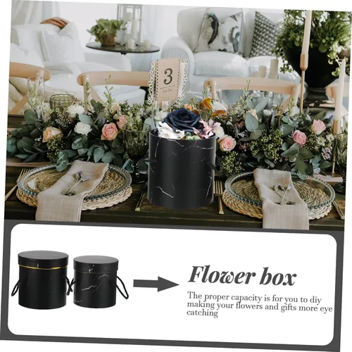 Miniatura 6 de HAPINARY Cajas de cilindro de empaquetado presente de la flor tapas portátiles y ligeras para pequeñas y decoración
