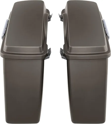 Miniatura 2 de TCT-MOTORPARTS Maletas de sillín rígidas de mezclilla de peltre con tapa y pestillo para Harley Touring FL Street Glide Road King 94-13 Heritage