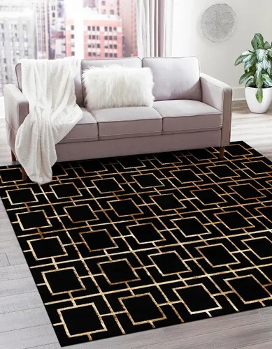 Miniatura 34 de Marilyn Monroe Glam Collection - Alfombra decorativa (2' x 3' 1" Rectángulo Negro y Oro)