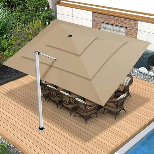 Miniatura 40 de EliteShade USA Sombrilla de Mercado de 10 Años Sin Decoloración de 9 Pies 3 Niveles Sombrilla de Patio Sombrilla de Mesa para Exteriores con Beige