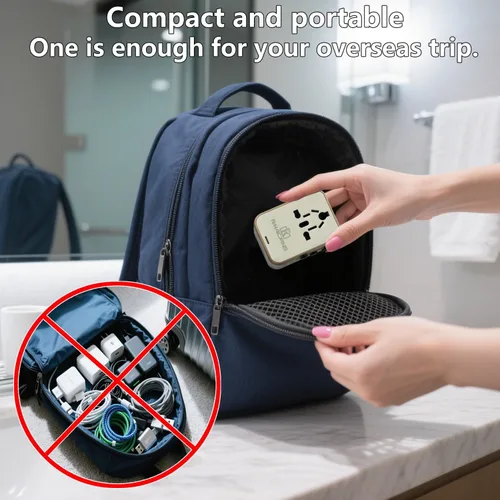 Miniatura 7 de Adaptador de viaje universal con 4 puertos (2 USB-C y 2 USB-A) Adaptador de corriente todo en uno de carga rápida de 35 W en todo el mundo para EE.