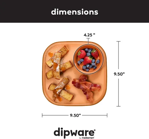 Miniatura 6 de Madesmart Dipware - Plato de comedor reutilizable, bandeja para servir aperitivos y aperitivos, sándwiches, humus, salsas, cuenco apilable