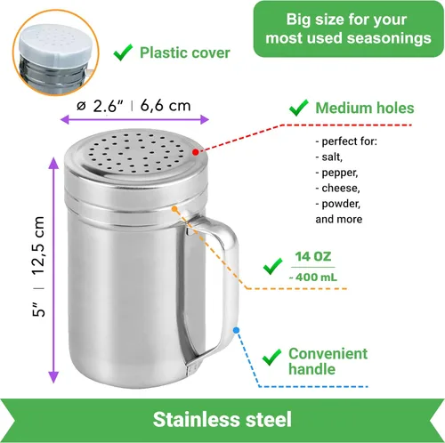 Miniatura 3 de [10oz + 10oz + 14oz] Paquete de dragado de acero inoxidable - por CUSINIUM