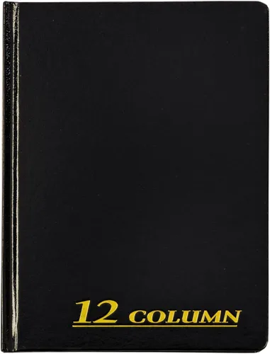 Adams - libro de contabilidad, 7 X 9.25 pulgadas en color negro, 12 columnas, 80 páginas, Negro