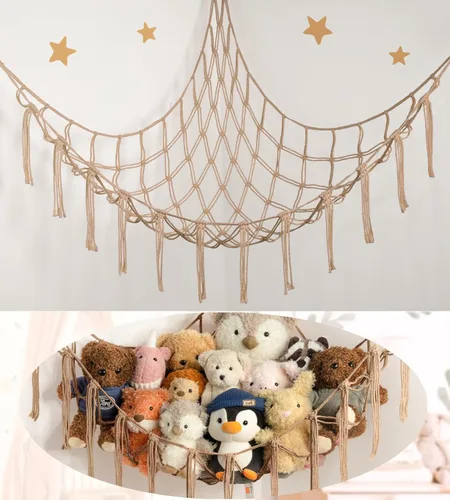 Miniatura 26 de mirolam Hamaca para Animales de Peluche - Red Grande para Animales de Peluche para Juguetes de Esquina - Organizador de Almacenamiento Colgante
