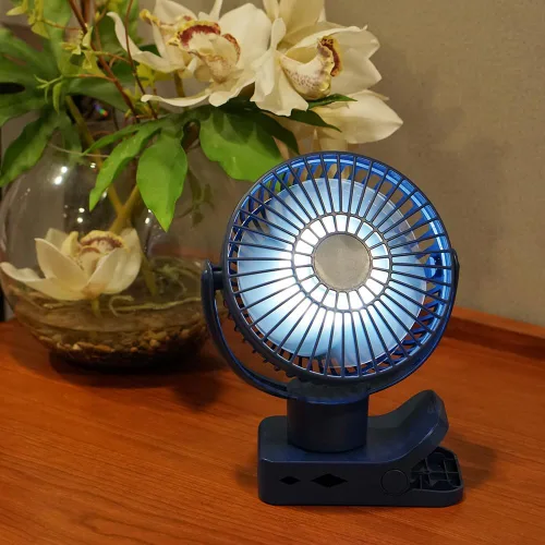 Miniatura 6 de Limitless Breezie - Ventilador portátil con luz LED y banco de energía de 8,000 mAh (azul marino)