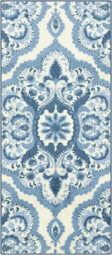 Miniatura 27 de Maples Rugs - Alfombra antideslizante Vivian, para pasillo o entrada, patrón de medallones [fabricada en Estados Unidos], 2 x 6 pies, color gris