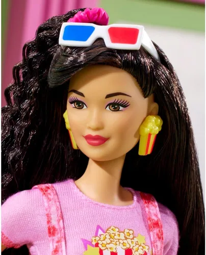 Miniatura 3 de Barbie Muñeca Rewind y accesorios con cabello negro y traje de noche de cine inspirado en los años 80, coleccionable y exhibible