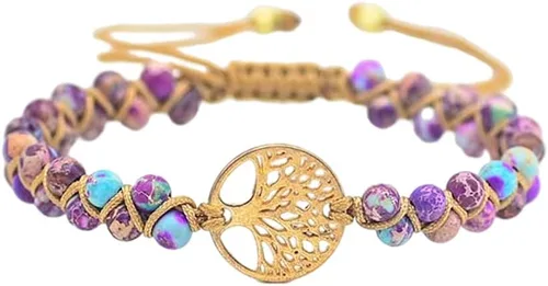 Miniatura 36 de ZOSOJONA - Pulseras bohemias hechas a mano de piedra natural, que dan vuelta, con cuentas de cristal de turquesa