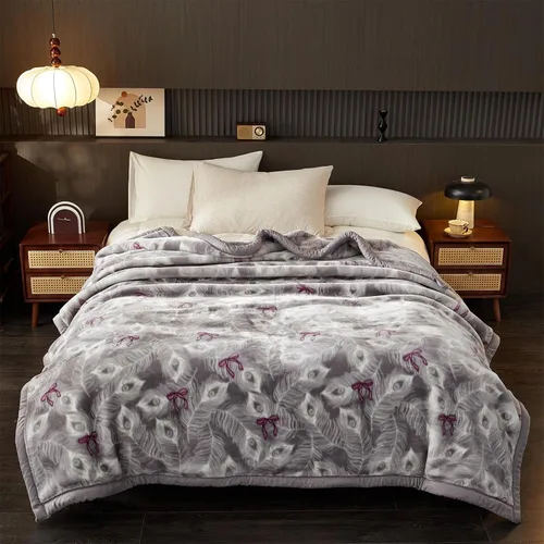 Miniatura 16 de LGYKUMEG - Manta de visón coreana de 59x79 pulgadas, manta suave y cálida de felpa sedosa - Manta reversible de 2 capas Raschel para cama individual