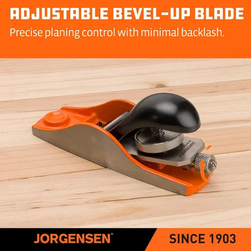 Miniatura 6 de JORGENSEN Cepillo de madera de 5-1/4 pulgadas, cepillo manual para carpintería, cepillo de bloque de ángulo bajo, cepillo manual pequeño