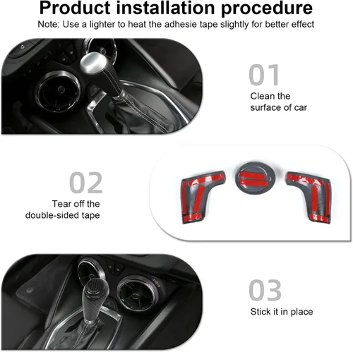 Miniatura 5 de CheroCar Cubierta de la perilla de la palanca de cambios Camaro Accesorios interiores para Chevrolet Camaro 2016-2026 (azul)