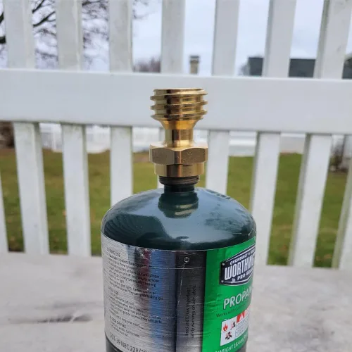 Miniatura 4 de Hooshing Adaptador de propano de 1 libra para cilindro desechable desechable, adaptador de tanque de propano de 1 lb a 20 lb para parrilla