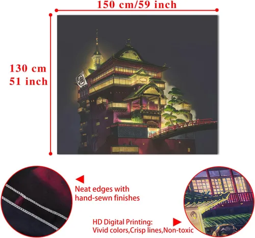 Miniatura 2 de Pounchi Tapiz de anime japonés (51 x 59 pulgadas con kit de ganchos), tapiz japonés para colgar en la pared para dormitorio, sala de estar