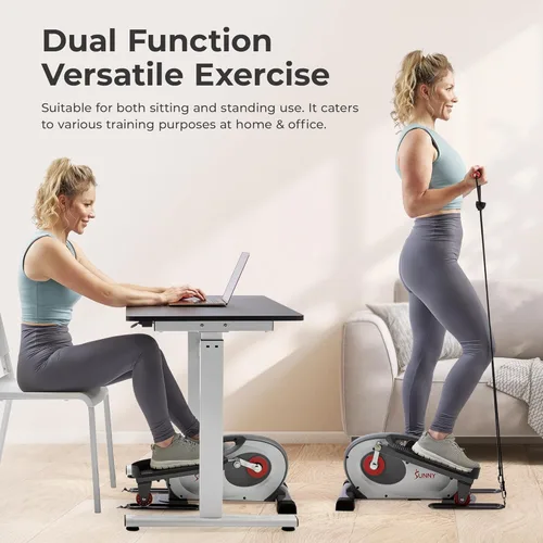 Miniatura 4 de Sunny Health & Fitness Under Desk Elliptical Machine, Portable Sitting or Stand Peddler Exerciser for Seniors Home Office, SunnyFit App Access via