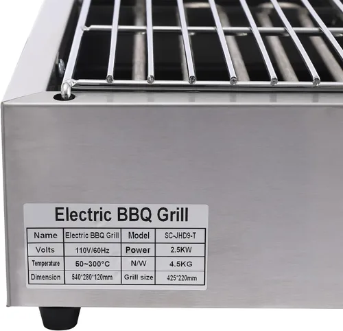 Miniatura 6 de DYRABREST Parrilla de barbacoa eléctrica profesional de 1800 W de acero inoxidable para cocina interior/exterior con temperatura ajustable