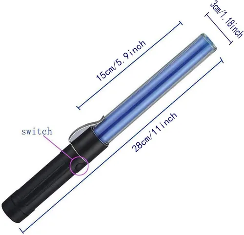 Miniatura 7 de SAMDO Varita magnética Baton Control de tráfico Lámpara de seguridad vial Militar Supervivencia LED Light Stick
