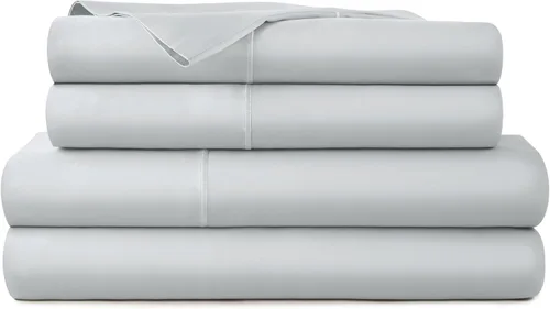 Miniatura 13 de Sábanas 100% algodón orgánico, tamaño matrimonial, sábanas orgánicas con certificación GOTS con bolsillo profundo de 300 hilos y tejido de satén