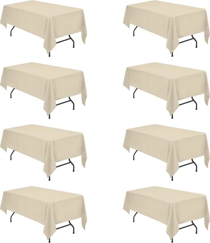 Miniatura 83 de BRILLMAX 6 Pack de Manteles Azul Marino para Mesas Rectangulares de 8 Pies 90 x 156 Pulgadas - 8 pies Mantel Rectangular a Granel de Lino