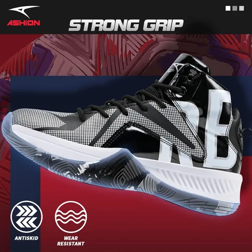 Miniatura 5 de ASHION Zapatos de baloncesto unisex para niños y niñas, tenis de caña alta, transpirables, con amortiguación al aire libre, zapatos deportivos