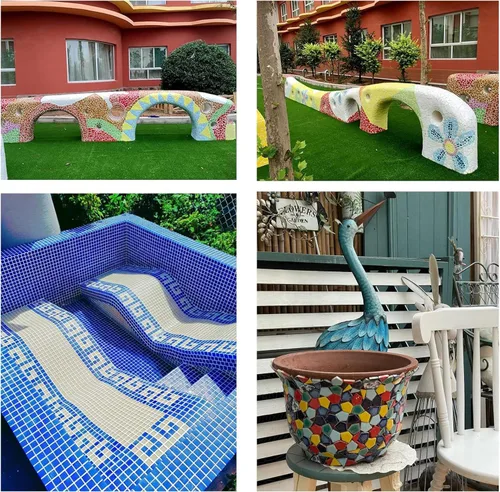 Miniatura 3 de 50 azulejos de mosaico negros para manualidades, azulejos de cerámica de 1 pulgada, colores surtidos, suministros de proyectos de mosaico