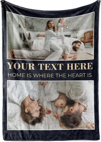 Miniatura 9 de Envío al día siguiente, manta personalizada con foto y texto - impresa en EE. UU., manta de foto personalizada con texto (forro polar 50x60)