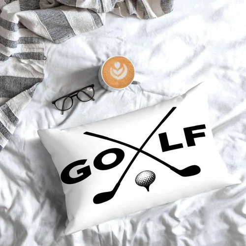 Miniatura 7 de Mugod Funda de cojín negra con símbolo de palos de golf, funda de almohada para cama, sofá, oficina, decoración de 20 x 30 pulgadas