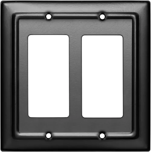 Monarch Abode Placa de Pared Basculante de 2 Segmentos, Placa de Pared de Metal Decorativa Arquitectónica para Interruptor, Placa Decorativa de Mate