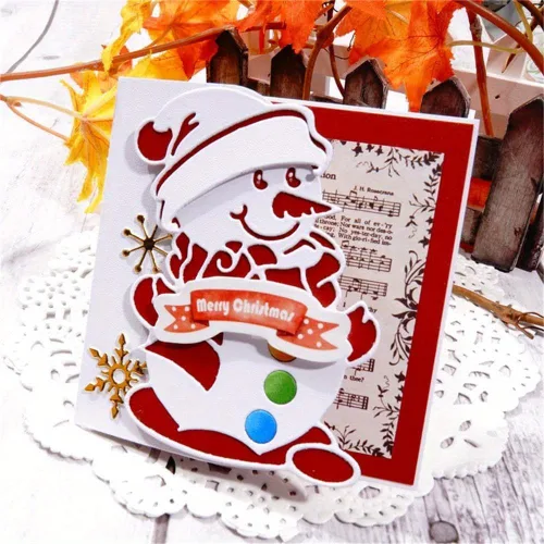 Miniatura 5 de Lapoo Troquel de corte de metal de Navidad para álbumes de recortes, fondos 3D, troqueles de corte de marco, decoración de álbum de bricolaje