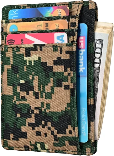 Miniatura 6 de Kinzd Cartera delgada y minimalista de cuero RFID con bolsillo frontal para hombre