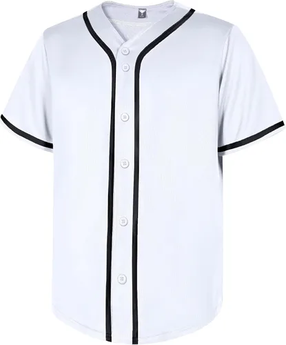 babyhealthy Camiseta de béisbol en blanco con botones para hombre, camisetas de hipster, camisetas de softbol deportivo