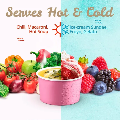 Miniatura 7 de MATICAN Vasos de papel para helado, paquete de 100 cuencos desechables de postre de 5.5 onzas para bebidas calientes y frías, 5.5 onzas, 5