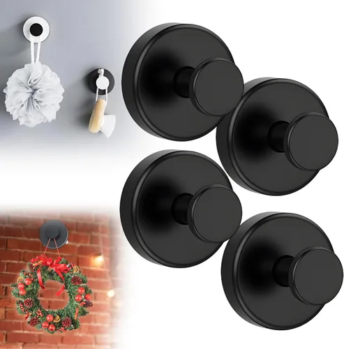 Miniatura 12 de Ganchos de ventosa para coronas en vidrio, ganchos de ventosa sin taladro, ganchos de corona para puertas delanteras, ganchos para toallas para Negro