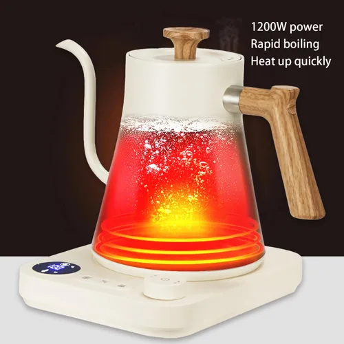 Miniatura 8 de Hervidores eléctricos, hervidor eléctrico de cuello de cisne, control de temperatura de ± 1 ℉, interior de acero inoxidable, calentamiento rápido