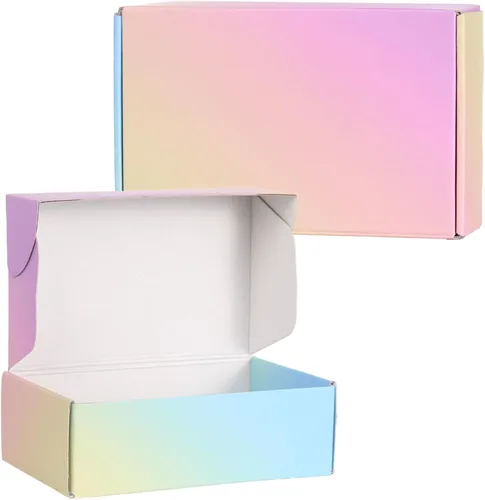 Cajas de envío pequeñas, 6x4x2 pulgadas, paquete de 15 cajas de embalaje de cartón coloridas, cajas de correo para embalaje de pequeñas empresas