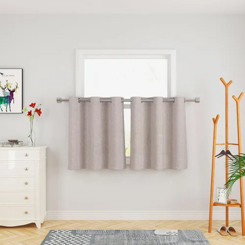 Miniatura 71 de UPOPO Cortinas de niveles de cocina negras de privacidad de lino texturizado de 24 pulgadas de largo, cortinas de café sobre el fregadero, cortinas