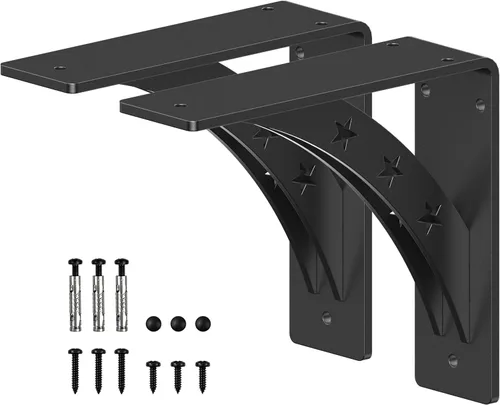 Miniatura 15 de Soportes de estante resistentes de 7 x 6 pulgadas, carga máxima de 900 libras, soportes de metal de aleación de alta calidad (juego de 2) soportes