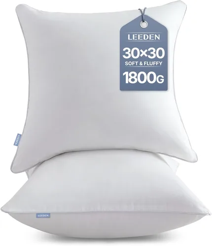 Miniatura 13 de Leeden - Juego de 2 rellenos de almohada de 30 x 50 cm, insertos de cojín con funda de 100% algodón, insertos rectangulares decorativos para sofá