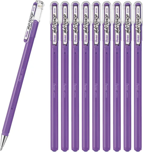Miniatura 25 de Pentel Mattehop - Cartera con rodillo de gel de 0.039 in, 7 piezas, colores originales Surtido