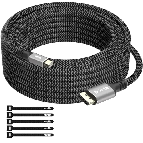 Miniatura 8 de Cable Mini DisplayPort a HDMI 4K de 15 pies, [4K a 60Hz, enchufes chapados en oro, carcasa de aluminio, trenzado de nailon], cable Mini DP a HDMI