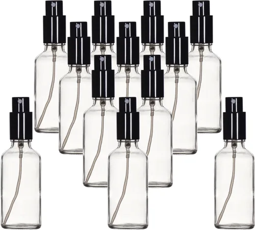 Miniatura 38 de YIZHAO Botellas de vidrio ámbar de 1 oz, con pequeño aerosol de niebla fina, tapa de metal, recargable para aceite esencial, viajes, limpieza