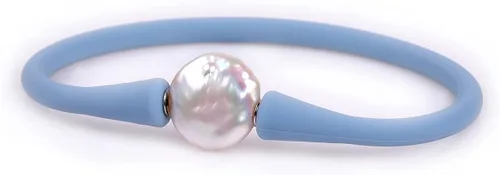 Miniatura 22 de GEM-Inside Big - Pulsera de joyería de perlas de 0.512 in para dama de honor, color negro, apilable, goma de silicona, elástica, perlas cultivadas