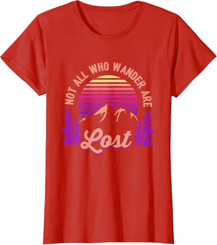 Miniatura 103 de Not All Who Wander Are Lost Vintage Mountains - Camiseta de senderismo, Negro, S